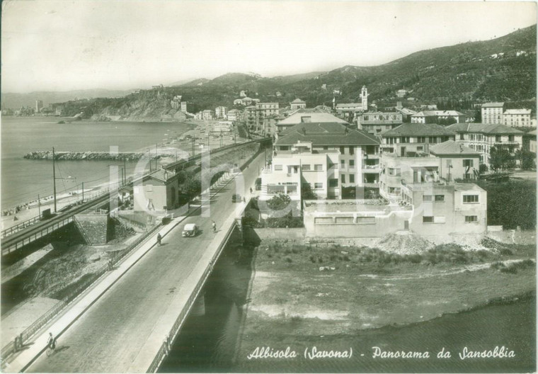 1949 ALBISOLA SUPERIORE (SV) Panorama da SANSOBBIA *Cartolina FG VG