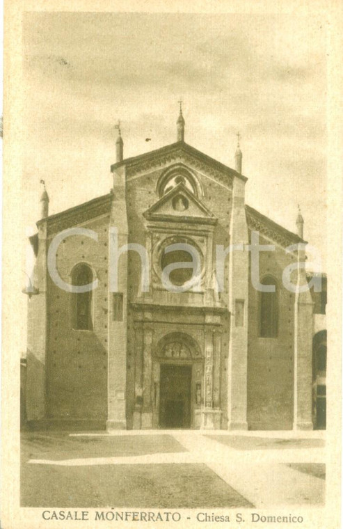 1930 ca CASALE MONFERRATO Facciata della Chiesa di SAN DOMENICO Cartolina FP NV