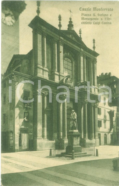1917 CASALE MONFERRATO Piazza Santo Stefano Monumento Luigi CANINA *Cartolina