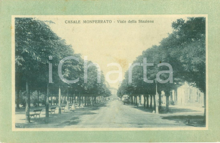 1913 CASALE MONFERRATO (AL) Scorcio del Viale della Stazione *Cartolina FP VG