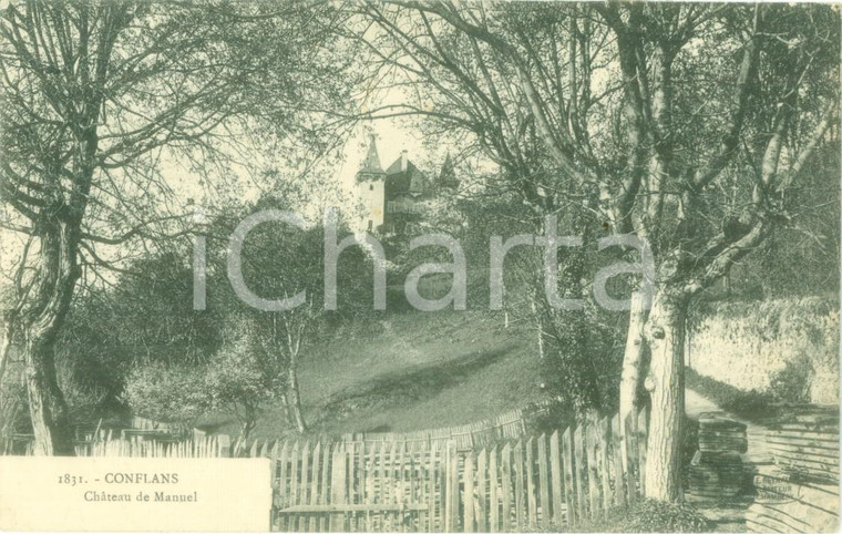 1907 CONFLANS (FRANCE) Vue du Château de Manuel *Cartolina postale FP VG