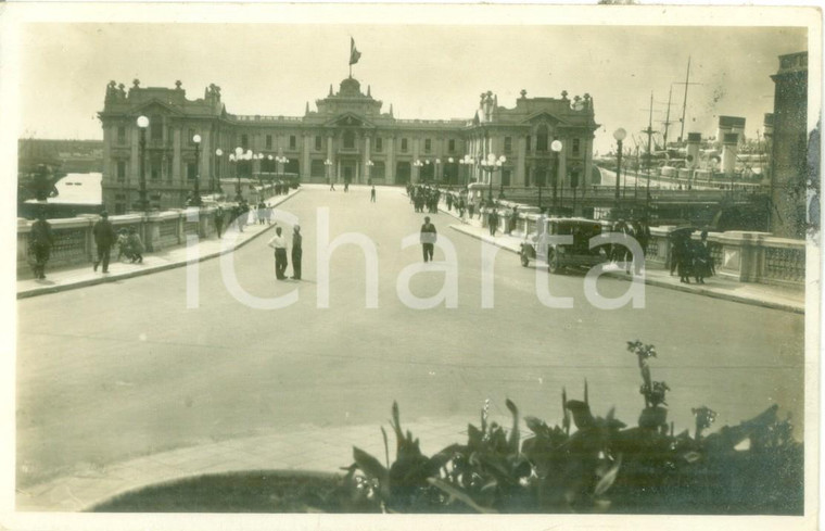1938 GENOVA Veduta della Stazione Marittima *Cartolina ANIMATA FP VG