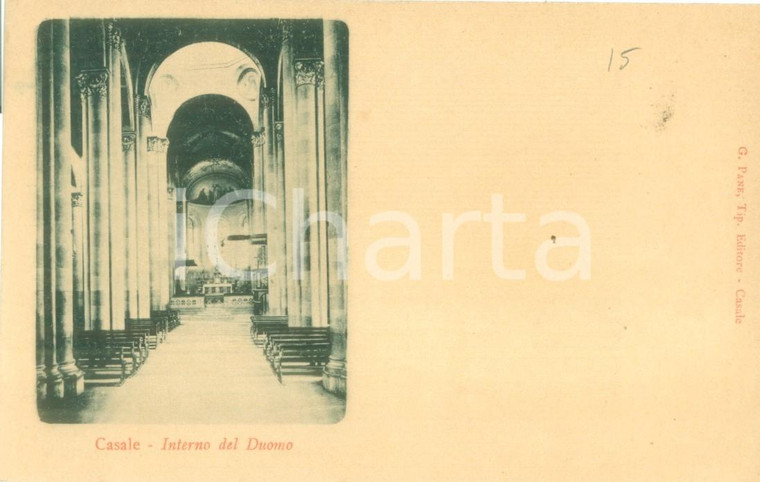 1900 ca CASALE MONFERRATO (AL) L'interno del Duomo *Cartolina FP NV