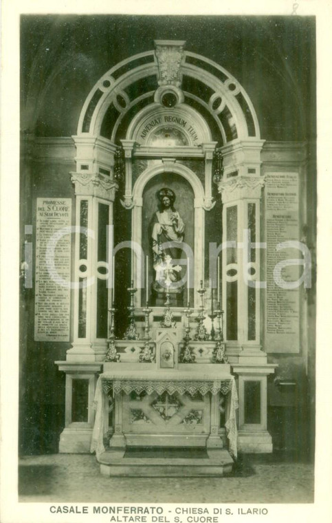 1930 ca CASALE MONFERRATO (AL) Altare Chiesa di Sant'Ilario *Cartolina FP NV