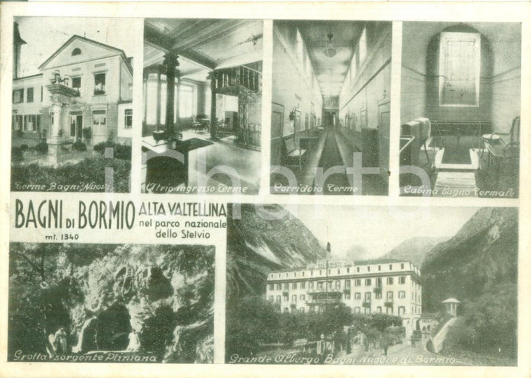 1948 VALDIDENTRO (SO) Vedutine di bagni di BORMIO *Cartolina FG VG