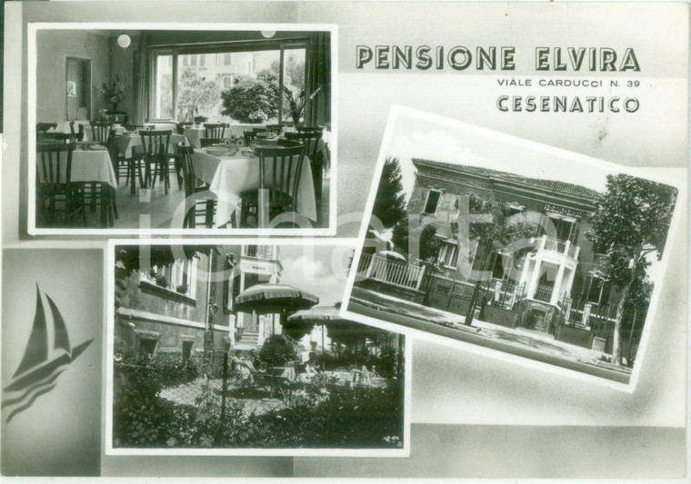 1958 CESENATICO (FC) Vedutine della pensione ELVIRA *Cartolina FG VG
