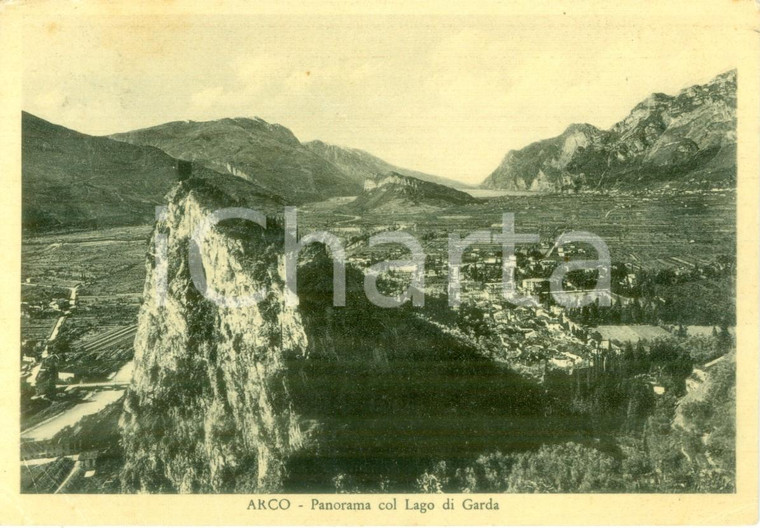 1956 ARCO (TN) Panorama con il Lago di GARDA *Cartolina FG VG