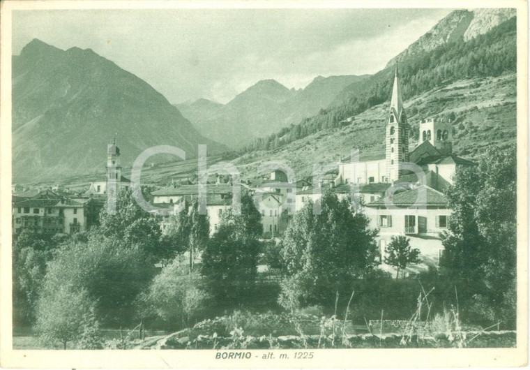 1937 BORMIO (SO) Panorama generale con la chiesa *Cartolina postale FG VG