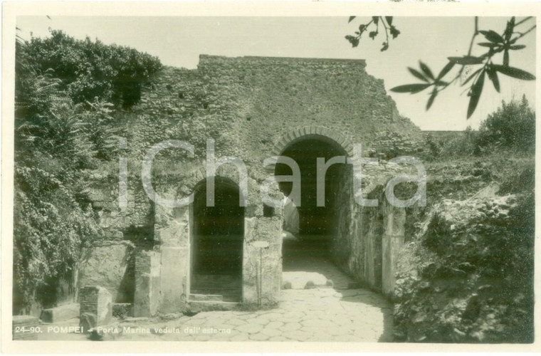 1935 ca POMPEI (NA) Porta Marina veduta dall'esterno *Cartolina FP NV