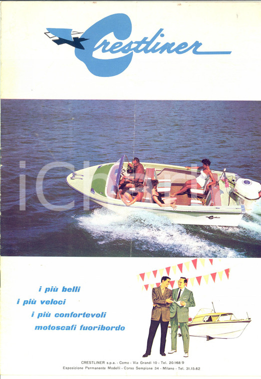 1975 ca CRESTLINER Motoscafi deluxe *Opuscolo turistico ILLUSTRATO