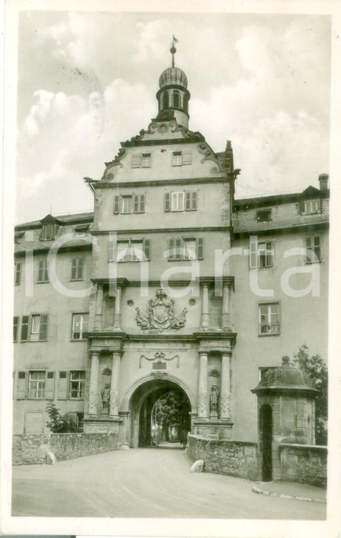 1956 BAD MERGENTHEIM (GERMANIA) Il portale del castello *Cartolina FP VG