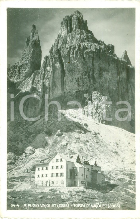 1935 ca BOLZANO Rifugio VAJOLET Torri di Vajolet *Cartolina postale FP NV