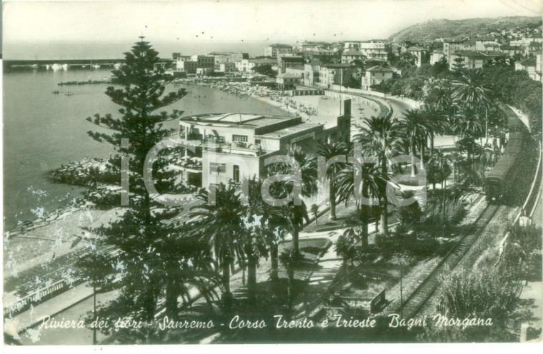 1940 ca SANREMO (IM) Corso Trento e Trieste Bagni MORGANA *Cartolina DANNEGGIATA