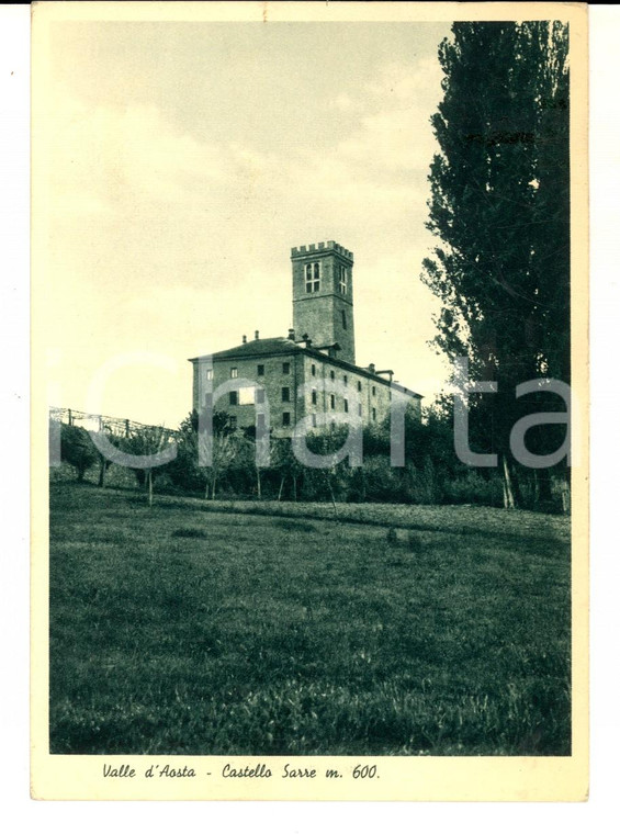 1938 SARRE (AO) Veduta del Castello Reale *Cartolina postale VINTAGE FG VG