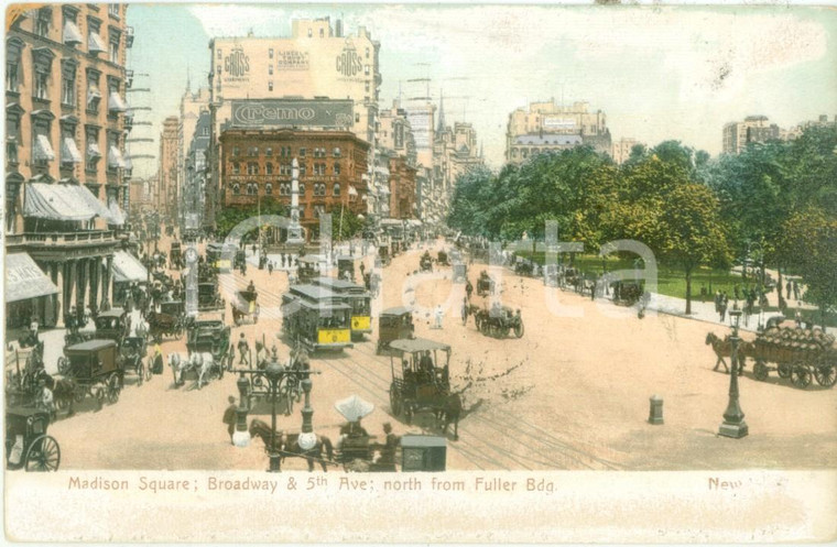 1910 NEW YORK CITY (USA) Madison Square Broadway *Cartolina postale FP VG