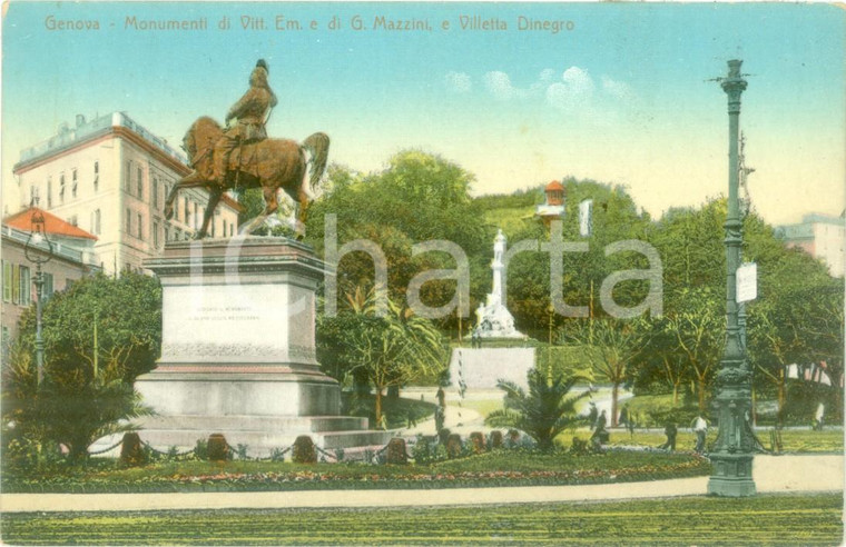 1930 ca GENOVA Monumenti e Villetta DINEGRO *Cartolina postale FP NV