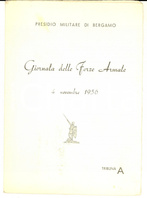 1956 Presidio Militare BERGAMO Programma Giornata delle Forze Armate