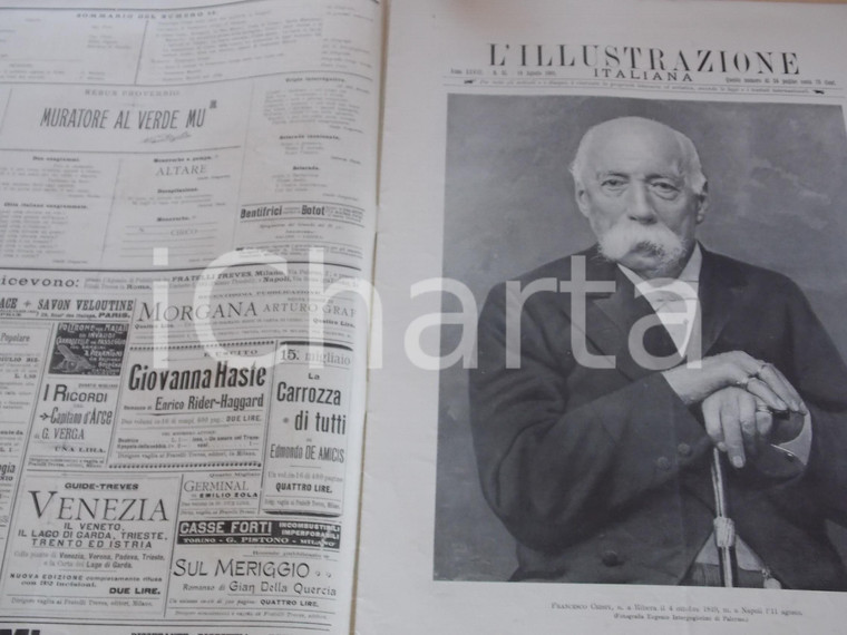 1901 L'ILLUSTRAZIONE ITALIANA In memoria di Francesco Crispi *Sovracoperta