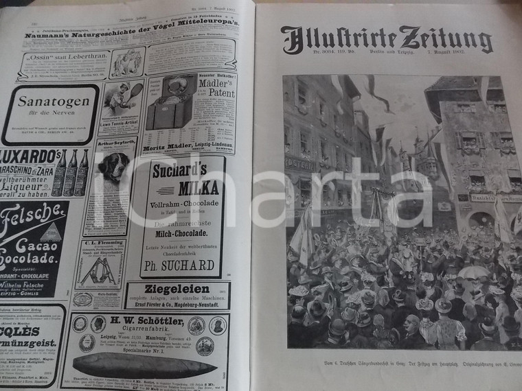 1902 ILLUSTRIRTE ZEITUNG Deutsche Gangerbundesfest in GRAZ *Rivista n°3084
