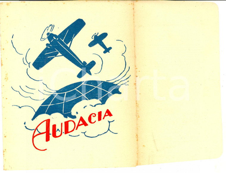 1940 ca AVIAZIONE Busta pubblicitaria AUDACIA 16x20 cm