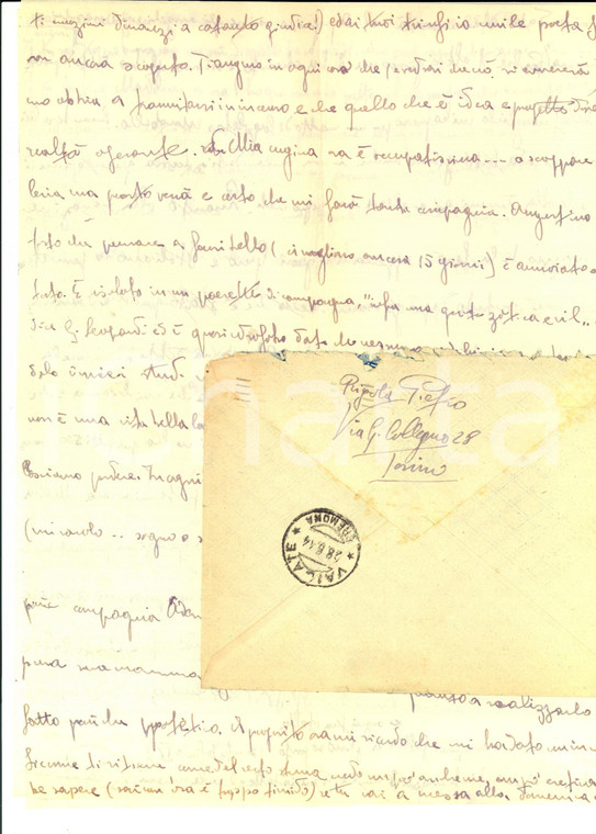 1944 TORINO Pietro RIGOLA festeggia per l'esame di glottologia *Autografo 