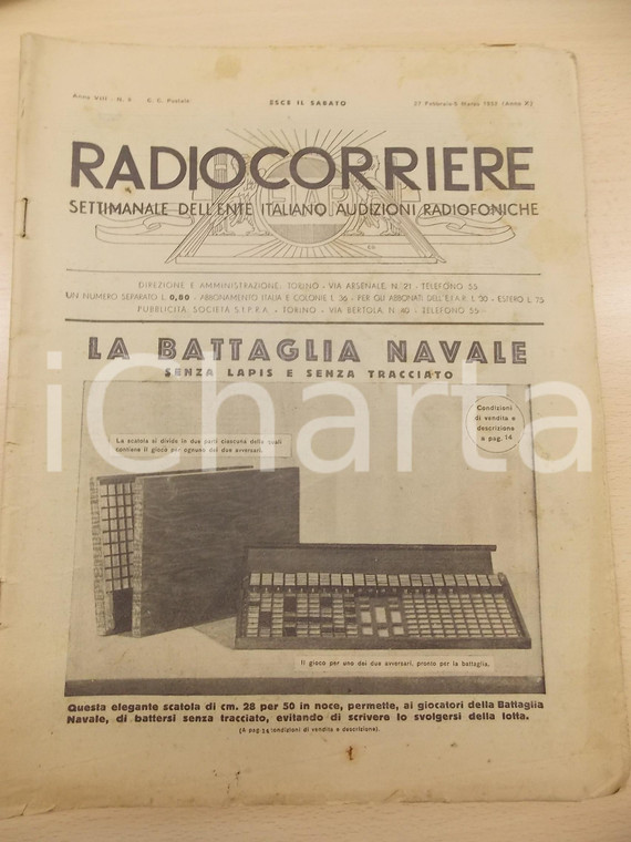 1932 RADIOCORRIERE Costruzione palazzo dell'EIAR a ROMA *Rivista anno VIII n° 9