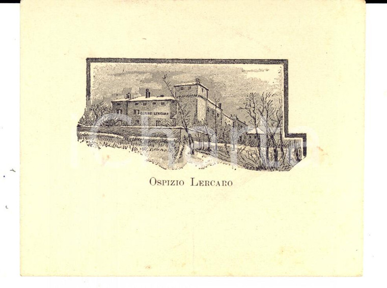 1900 ca OVADA Casa di riposo OSPIZIO LERCARO *Cartoncino ILLUSTRATO 11x9 cm