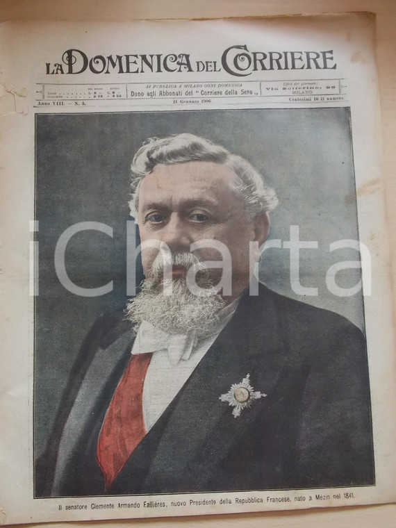 1906 DOMENICA DEL CORRIERE Conferenza di ALGESIRAS - Elezione Armand FALLIERES
