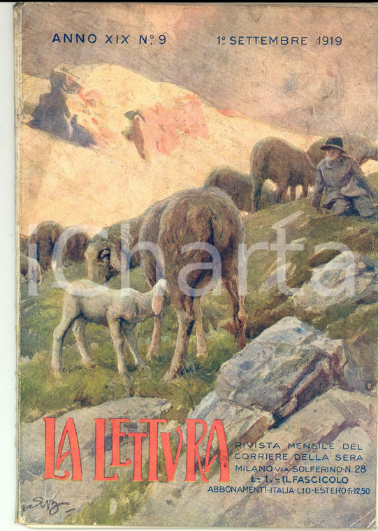 1919 LA LETTURA Archivio BERTARELLI: la vita e l'immagine ^Rivista Anno XIX n°9