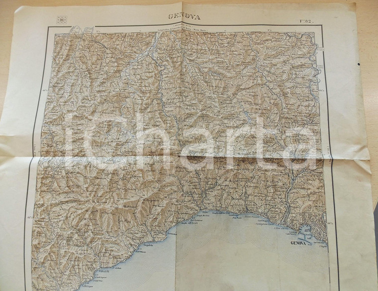 1925 Istituto Geografico Militare CARTA D'ITALIA GENOVA - Foglio 82 *Mappa
