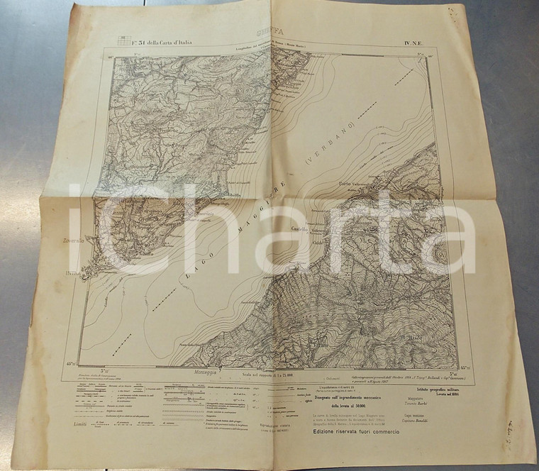 1920 ca Istituto Geografico Militare CARTA D'ITALIA - GHIFFA Foglio 31 *Mappa