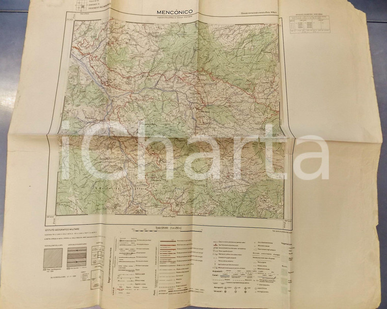 1959 Istituto Geografico Militare CARTA D'ITALIA - MENCONICO Foglio 71 *Mappa