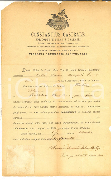 1924 TORINO Fascicolo nozze Pietro VIOLA - Florinda BOTTINO *Mons. CASTRALE