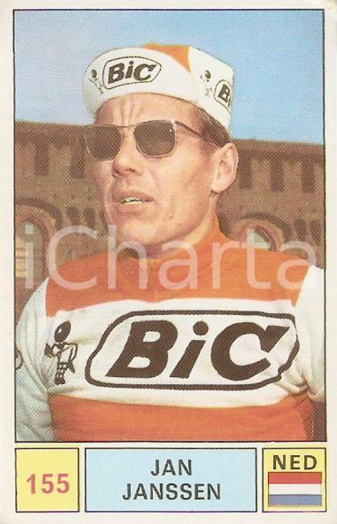 PANINI - SPRINT 1971 Figurina Jan JANSSEN n. 155 Ciclismo Sponsor BIC