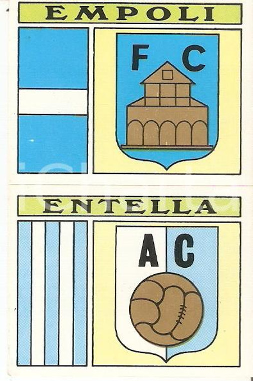 PANINI - CALCIATORI 1971 - 1972 Stemma EMPOLI FC - AC ENTELLA *Figurina 65ab