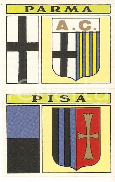 PANINI - CALCIATORI 1971 - 1972 Stemma A.C. PARMA - A.C. PISA Figurina 69ab