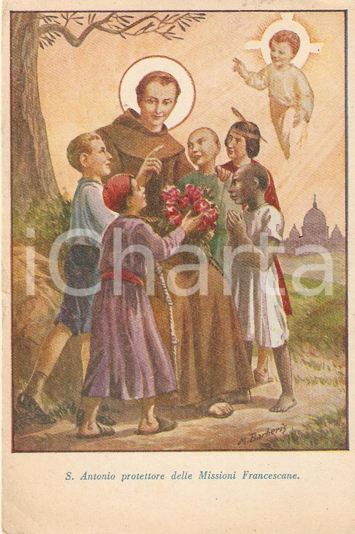 1955 ca ROMA Sant'Antonio protettore delle Missioni Francescane *Cartolina FG VG