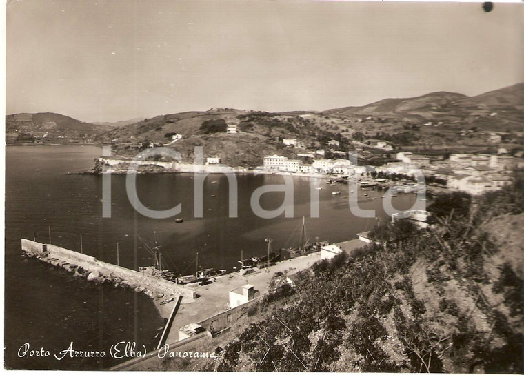 1959 ISOLA D'ELBA (LI) Panorama di PORTO AZZURRO *Cartolina postale FG VG