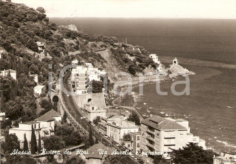 1964 ALASSIO (SV) Panorama di Via Aurelia - Riviera dei Fiori *Cartolina FG VG