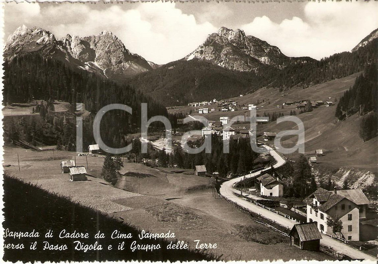 1955 ca SAPPADA DI CADORE (BL) Passo Digola e Gruppo delle Terre Cartolina FG NV