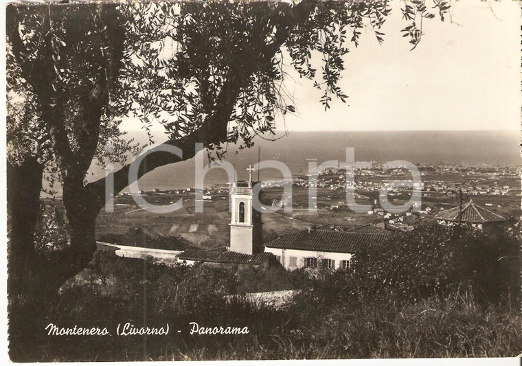 1958 LIVORNO Panorama della frazione MONTENERO *Cartolina FG VG