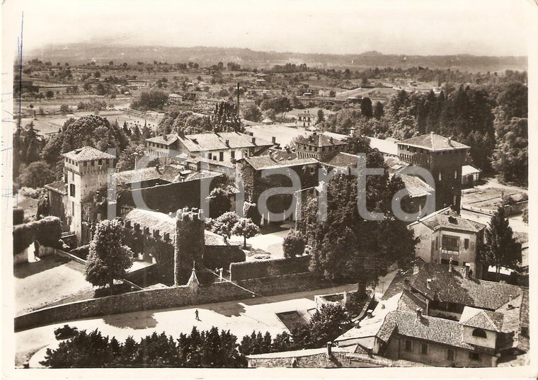 1955 ca SOMMA LOMBARDO (VA) Castello Visconteo panorama *Cartolina FG NV