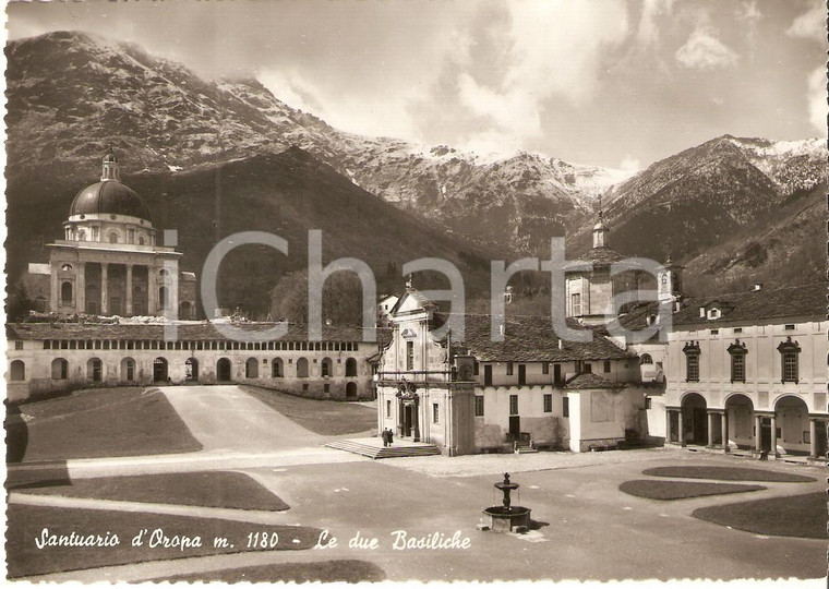 1955 ca BIELLA Santuario di OROPA Panorama con le due Basiliche *Cartolina FG NV