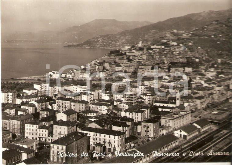 1956 VENTIMIGLIA (IM) Panorama e COSTA AZZURRA Riviera dei fiori Cartolina FG VG