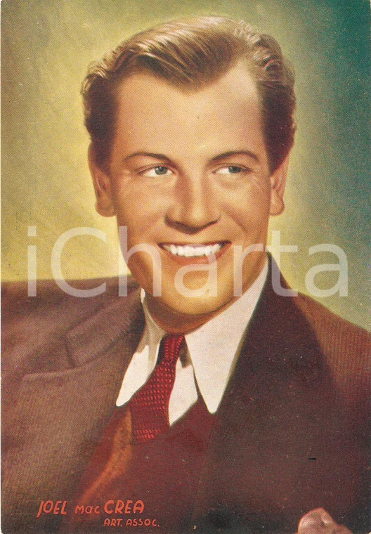 1950 ca CINEMA Joel McCREA Attore ARTISTI ASSOCIATI *Cartolina FG NV