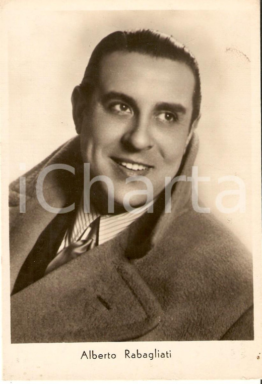 1940 ca MUSICA Alberto RABAGLIATI Ritratto del cantante CETRA *Cartolina FG NV