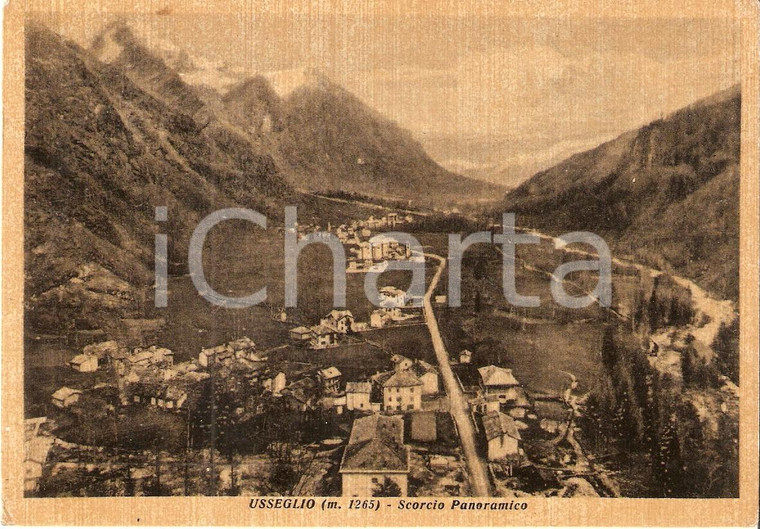 1950 USSEGLIO (TO) Scorcio panoramico *Cartolina FG VG
