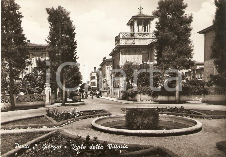 1959 PORTO SAN GIORGIO (FM) Biciclette in Viale della Vittoria *Cartolina FG VG