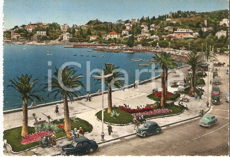 1958 RAPALLO (GE) Passeggiata a mare *Cartolina FG VG