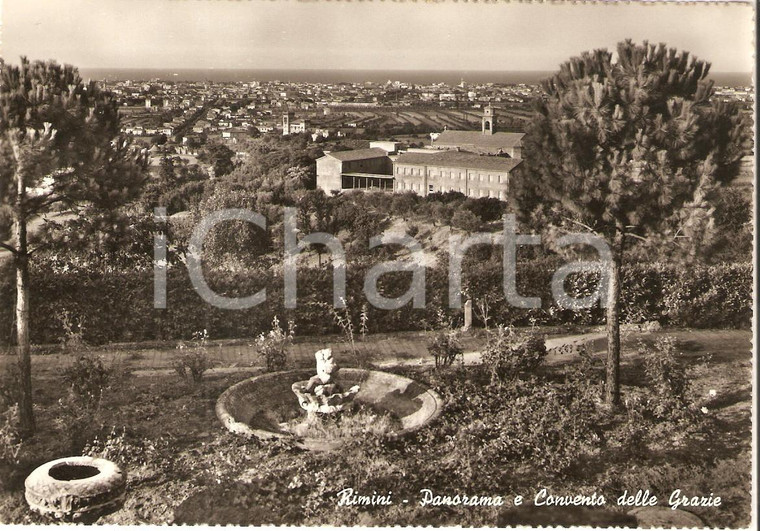 1955 ca RIMINI Panorama con Convento delle Grazie *Cartolina FG VG